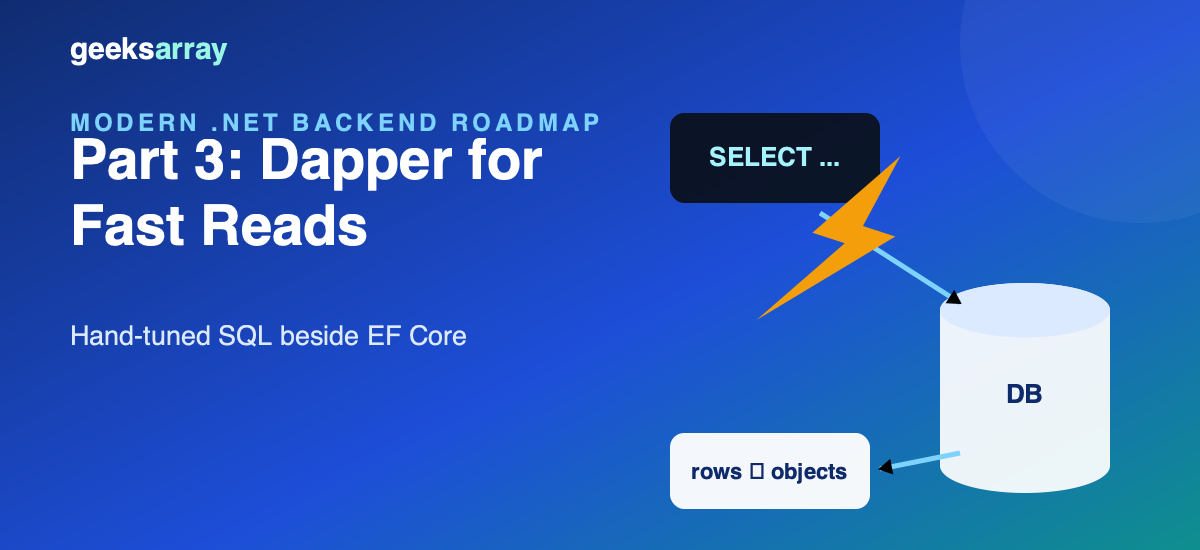 Modern .NET Backend Roadmap — Part 3: Dapper for Fast Reads