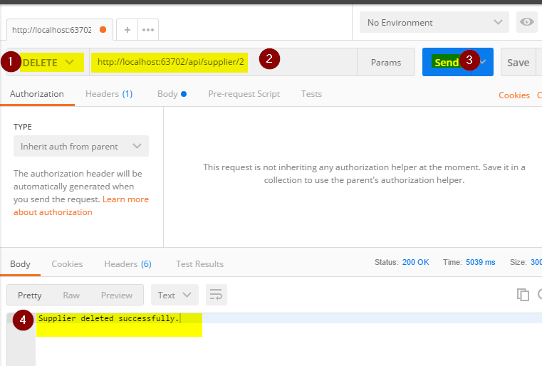 Test ASP.NET Web API HTTP DELETE method using Postman