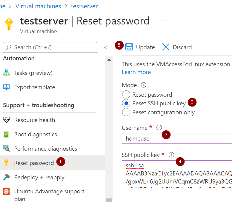 SSH public key for Azure Linux VM