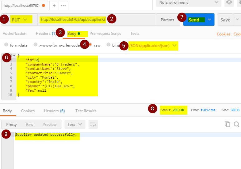 Test ASP.NET Web API HTTP PUT using Postman