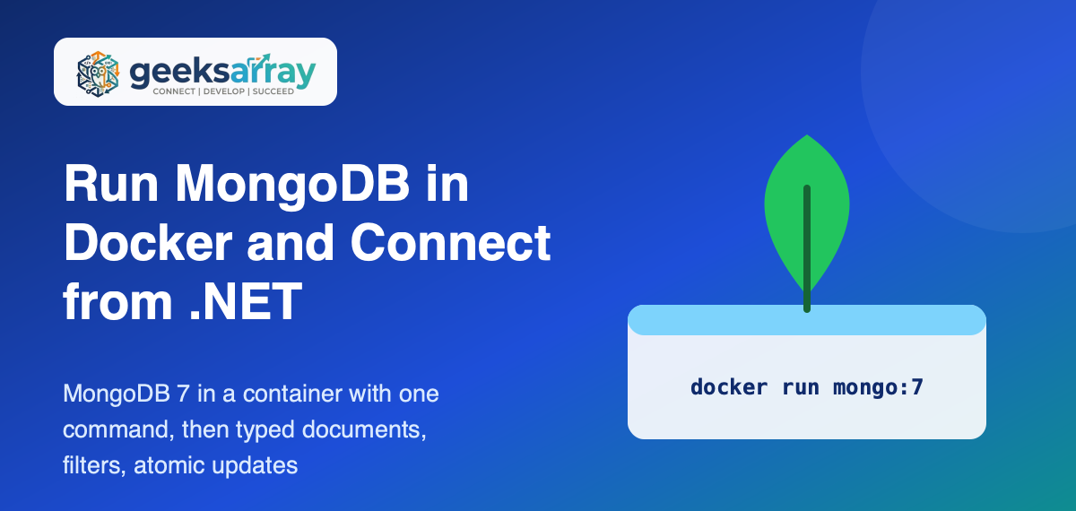 Run MongoDB in Docker and Connect from .NET