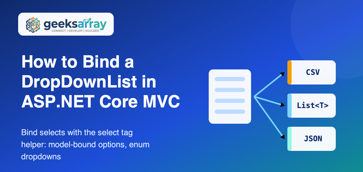 How to Bind a DropDownList in ASP.NET Core MVC