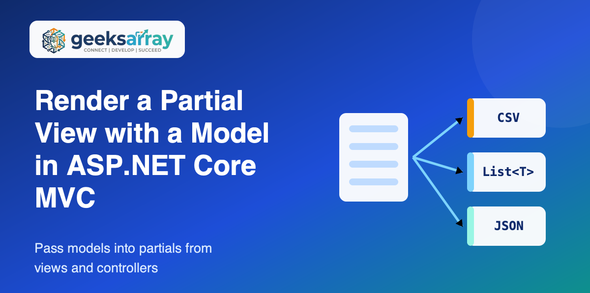 Render a Partial View with a Model in ASP.NET Core MVC