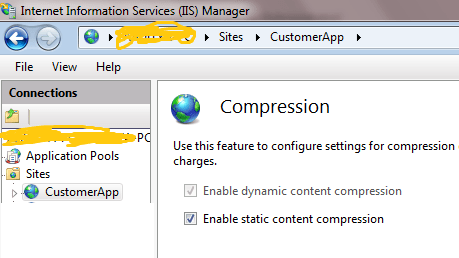 configure http compression using iis manager