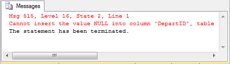 SQL Not Null constraint