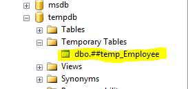 sql server global temp table in tempdb