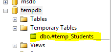 SQL temp tables in tempdb database